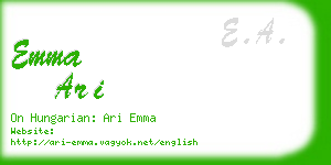 emma ari business card